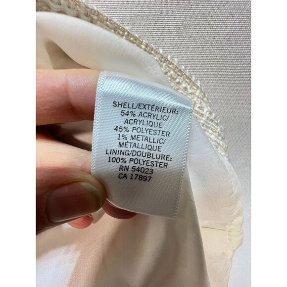 Banana Republic Women's Tweed Belted Sheath Dress Sleeveless Size 8 Light Beige - Picture 4 of 12